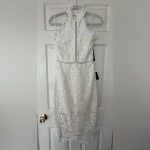 Lulu's White Lace Midi Dress